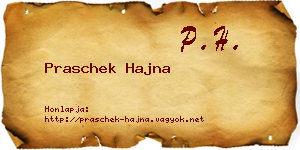 Praschek Hajna névjegykártya